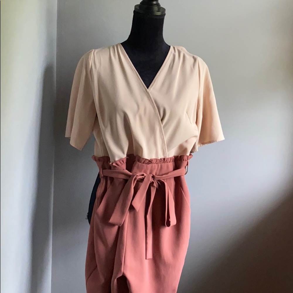 Cream and Blush Jumpsuit